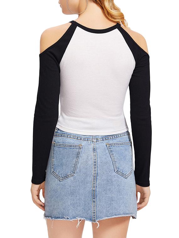 raglan sleeved cold shoulder top - 14741441 - Zoom Image - 3