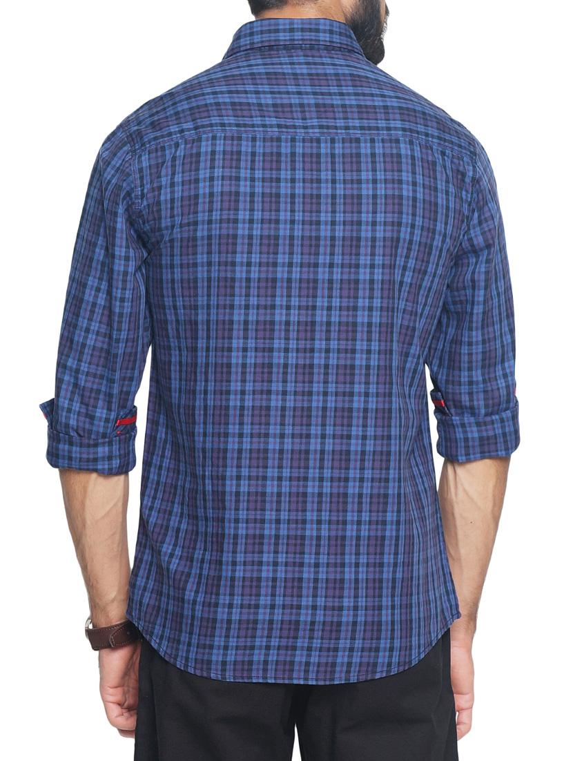 blue cotton casual shirt - 14742738 - Zoom Image - 3