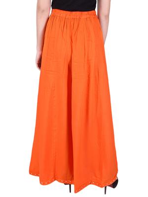 orange viscose palazzos - 14742806 - Standard Image - 3