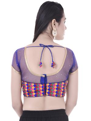 purple net embroidered blouse - 14743113 - Standard Image - 3
