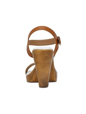 white faux leather ankle strap sandals - 14744989 - Standard Image - 3