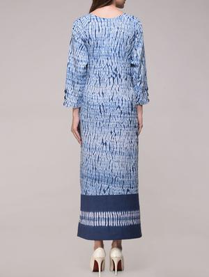 simply kitsch blue cotton shibori a-line dress - 14745290 - Standard Image - 3