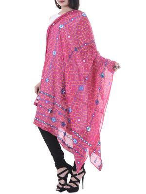 pink chiffon bandhani dupatta - 14745307 - Standard Image - 3