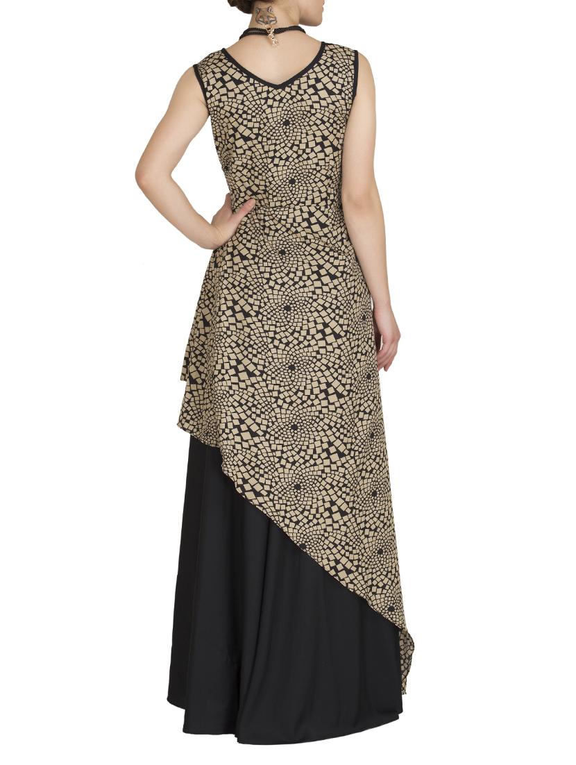 geometric print layered maxi dress - 14746701 - Zoom Image - 3