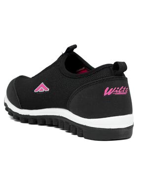 black mesh slip on sports shoes - 14746738 - Standard Image - 3