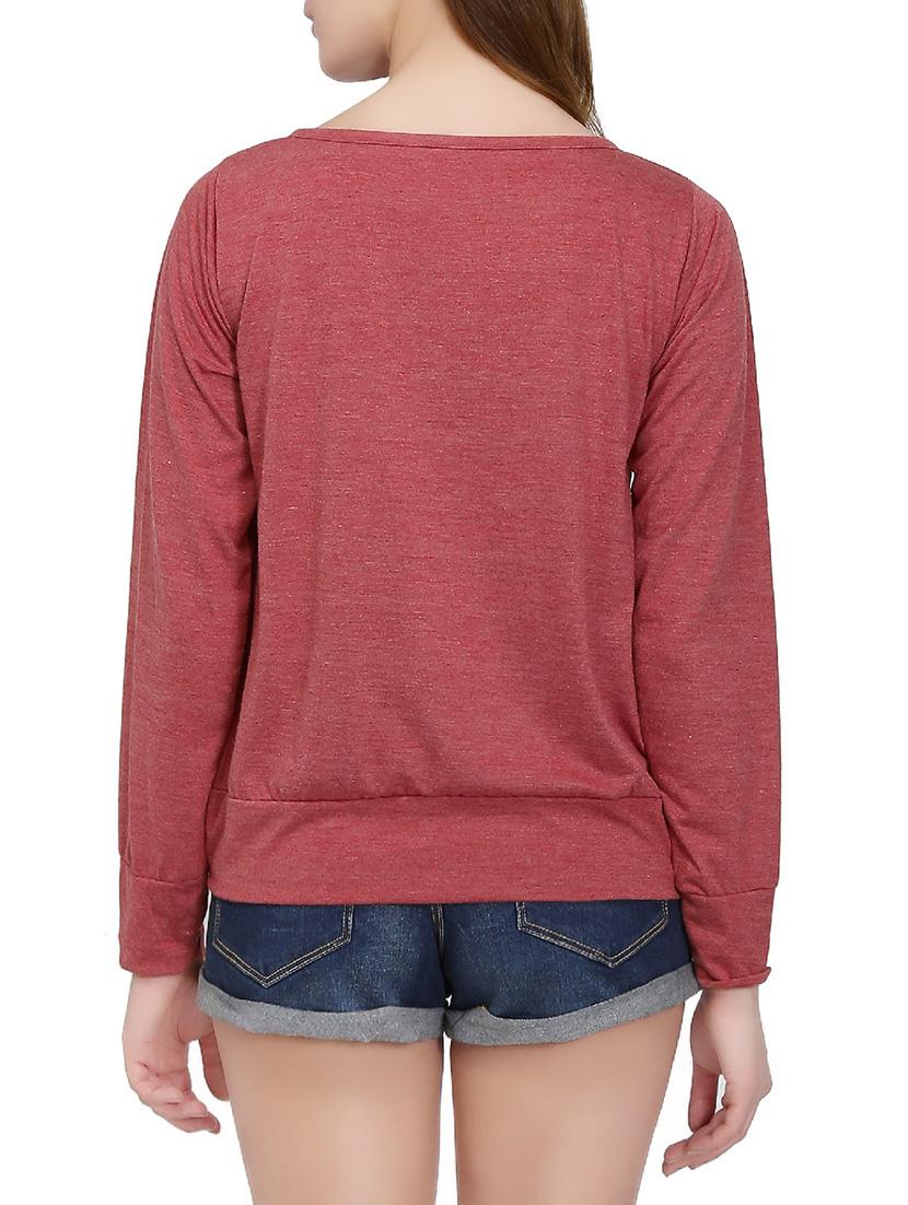 button detail round neck top - 14747112 - Zoom Image - 3