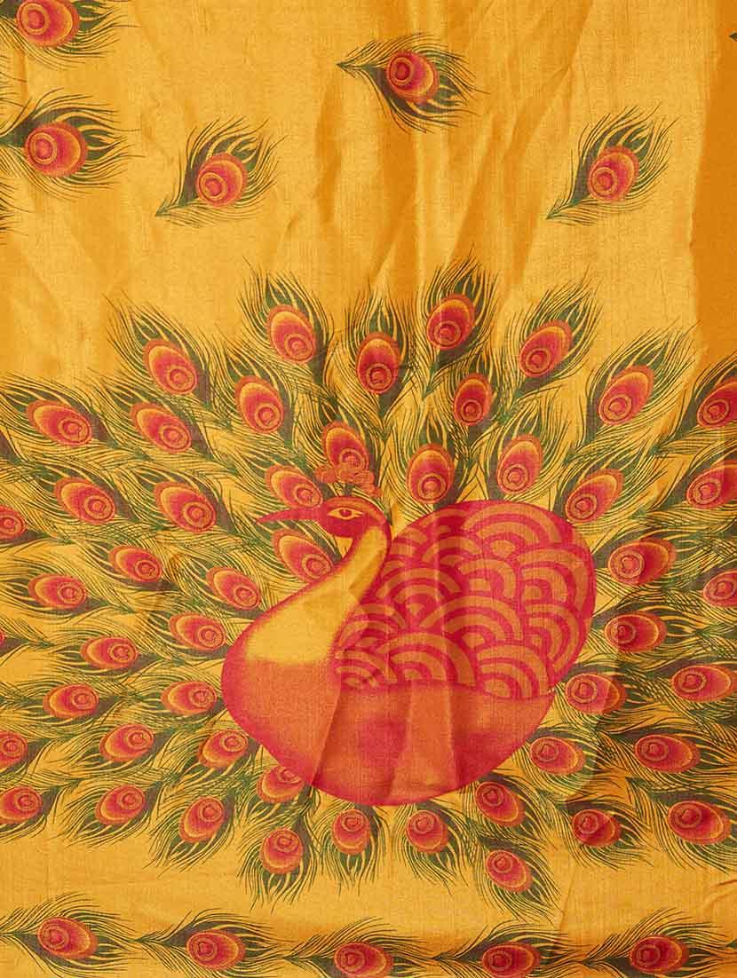 mustard art silk bhagalpuri saree with blouse - 14750629 - Zoom Image - 3