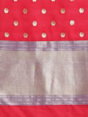red banarasi silk dupatta - 14751625 - Standard Image - 3