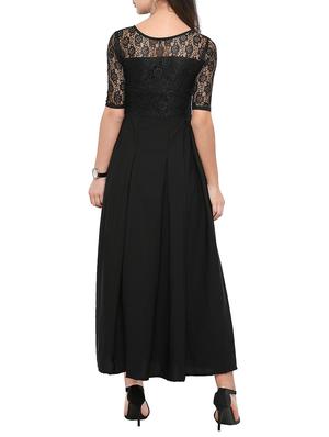 lace sleeves box pleat gown dress - 14755648 - Standard Image - 3