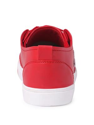 red leatherette lace up sneaker - 14756712 - Standard Image - 3