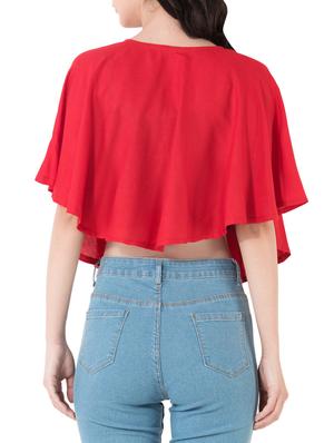 red rayon top - 14762082 - Standard Image - 3