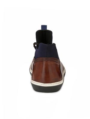 brown leatherette lace up sneaker - 14766465 - Standard Image - 3