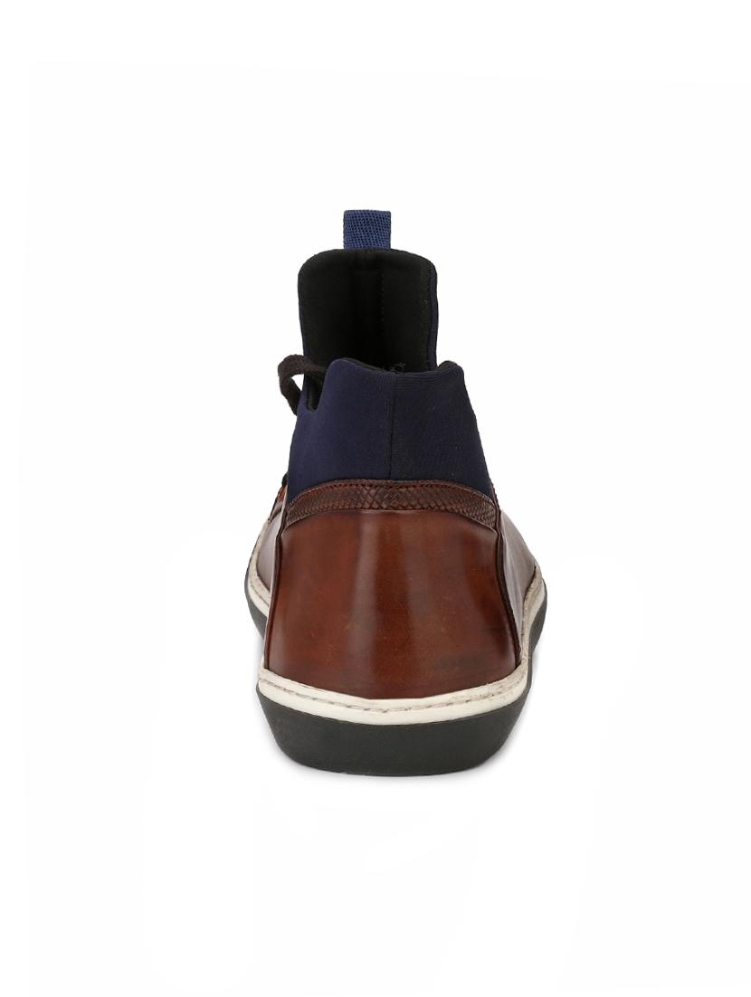 brown leatherette lace up sneaker - 14766465 - Zoom Image - 3