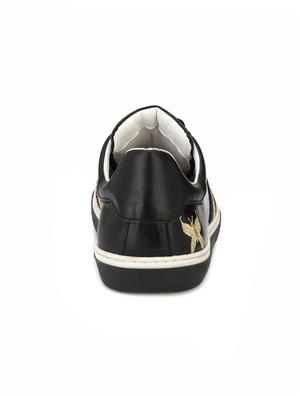 black leatherette lace up sneaker - 14766476 - Standard Image - 3