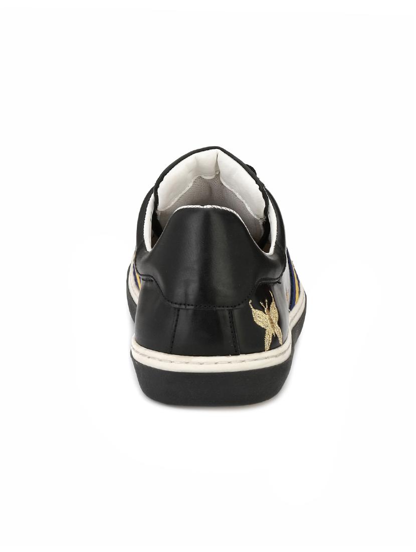 black leatherette lace up sneaker - 14766476 - Zoom Image - 3