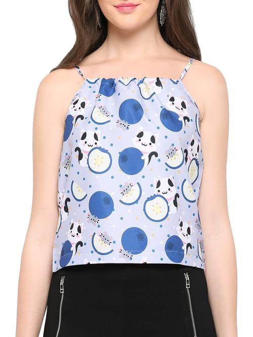 blue printed casual top - 14766874 - Standard Image - 1