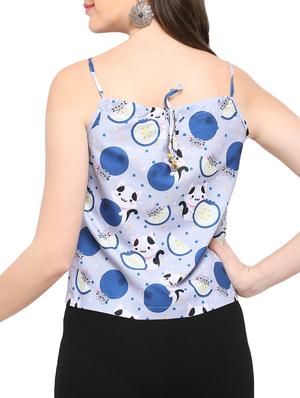 blue printed casual top - 14766874 - Standard Image - 3