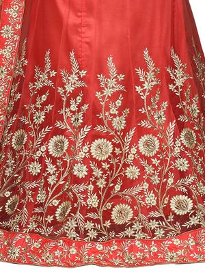 red net panelled lehenga - 14769026 - Standard Image - 3