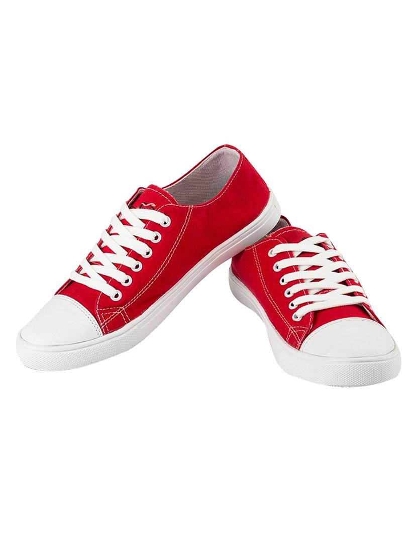 red Canvas lace up sneaker - 14769417 - Zoom Image - 3