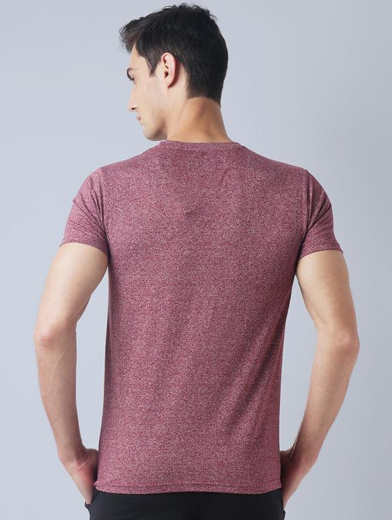 maroon cotton pocket t-shirt - 14769994 - Zoom Image - 3
