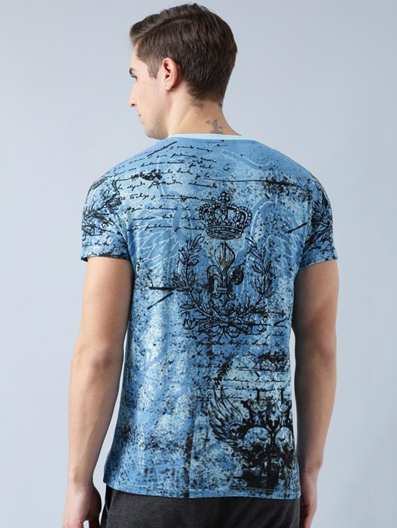 blue cotton all over print tshirt - 14770113 - Zoom Image - 3