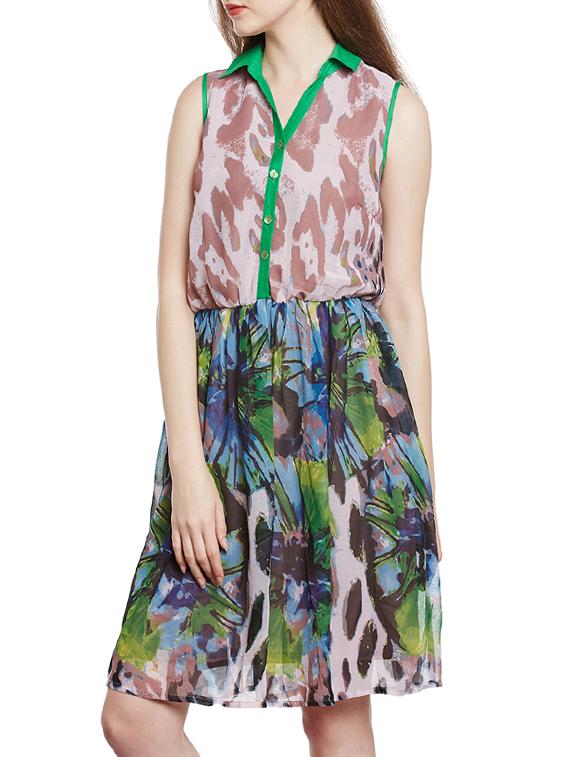 green fit & flare dress - 14770953 - Zoom Image - 3