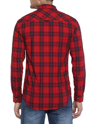 red cotton casual shirt - 14772620 - Standard Image - 3