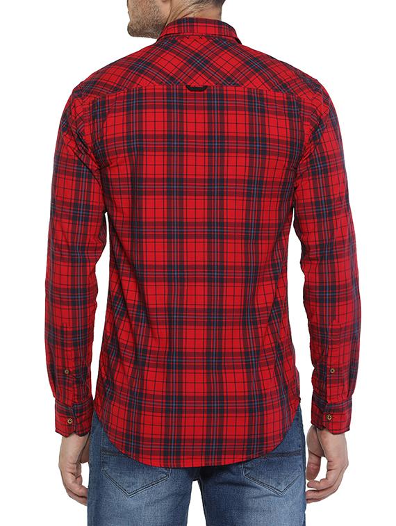 red cotton casual shirt - 14772620 - Zoom Image - 3