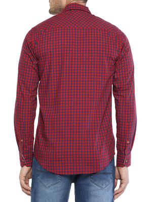 red cotton casual shirt - 14772625 - Standard Image - 3
