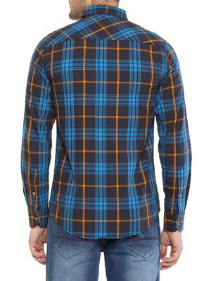blue cotton casual shirt - 14772626 - Standard Image - 3