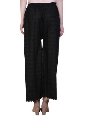 black cotton straight palazzo - 14773630 - Standard Image - 3