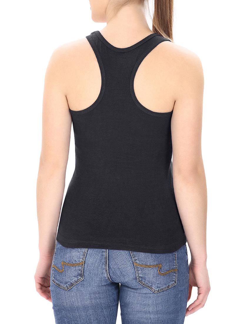 black cotton tank tee - 14774640 - Zoom Image - 3