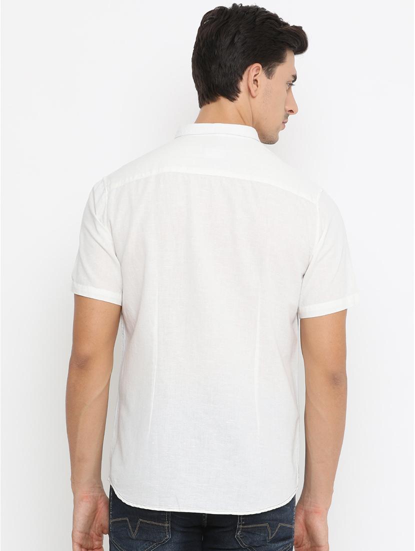 white cotton casual shirt - 14775261 - Zoom Image - 3