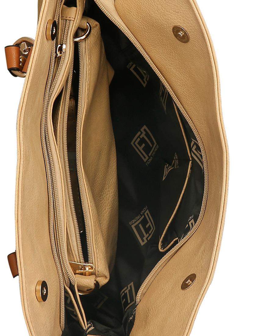 beige leatherette regular handbag - 14777096 - Zoom Image - 3