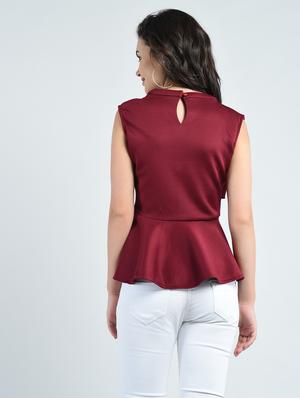 pleat detail peplum top - 14778856 - Standard Image - 3