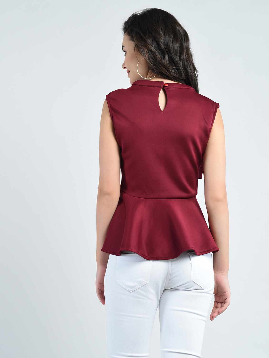 pleat detail peplum top - 14778856 - Zoom Image - 3