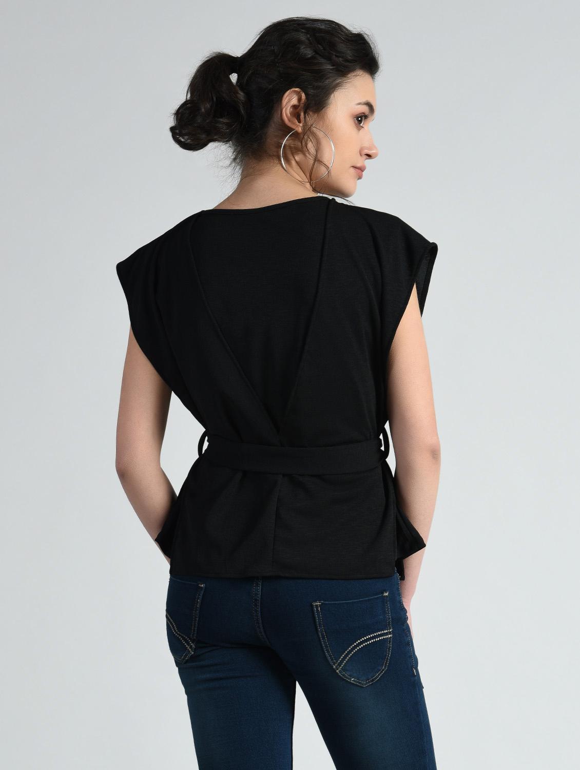 side tie up charcoal top - 14778886 - Zoom Image - 3