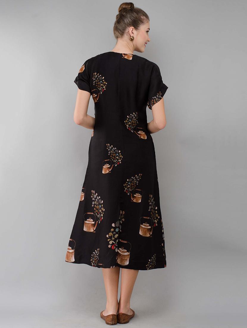black modal a-line dress - 14783105 - Zoom Image - 3