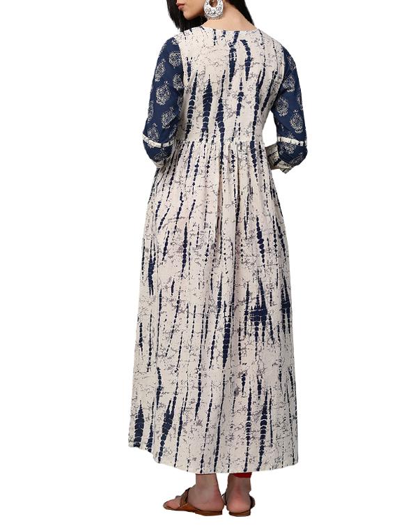 blue cotton angrakha kurta - 14783368 - Zoom Image - 3