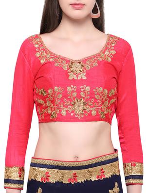 blue georgette embroidered saree with blouse - 14786040 - Standard Image - 3
