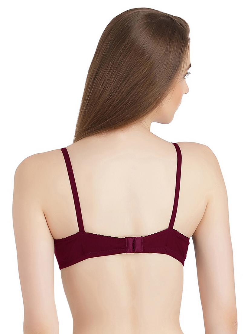 maroon poly spandex bra - 14786095 - Zoom Image - 3