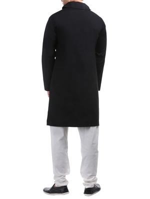 black cotton long kurta - 14789688 - Standard Image - 3
