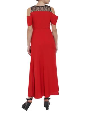 cold shoulder lace detail maxi dress - 14789977 - Standard Image - 3