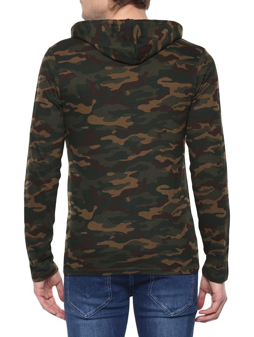 olive green cotton all over print tshirt - 14790418 - Zoom Image - 3