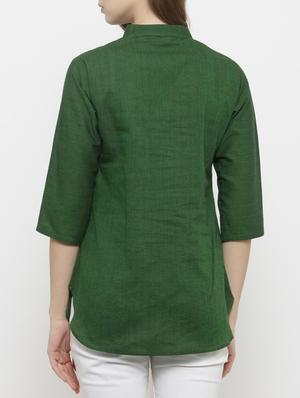 green cotton tunic - 14790501 - Standard Image - 3