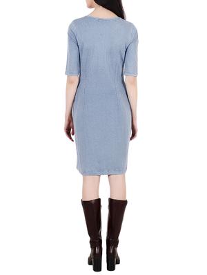light blue jersey sheath dress - 14790594 - Standard Image - 3