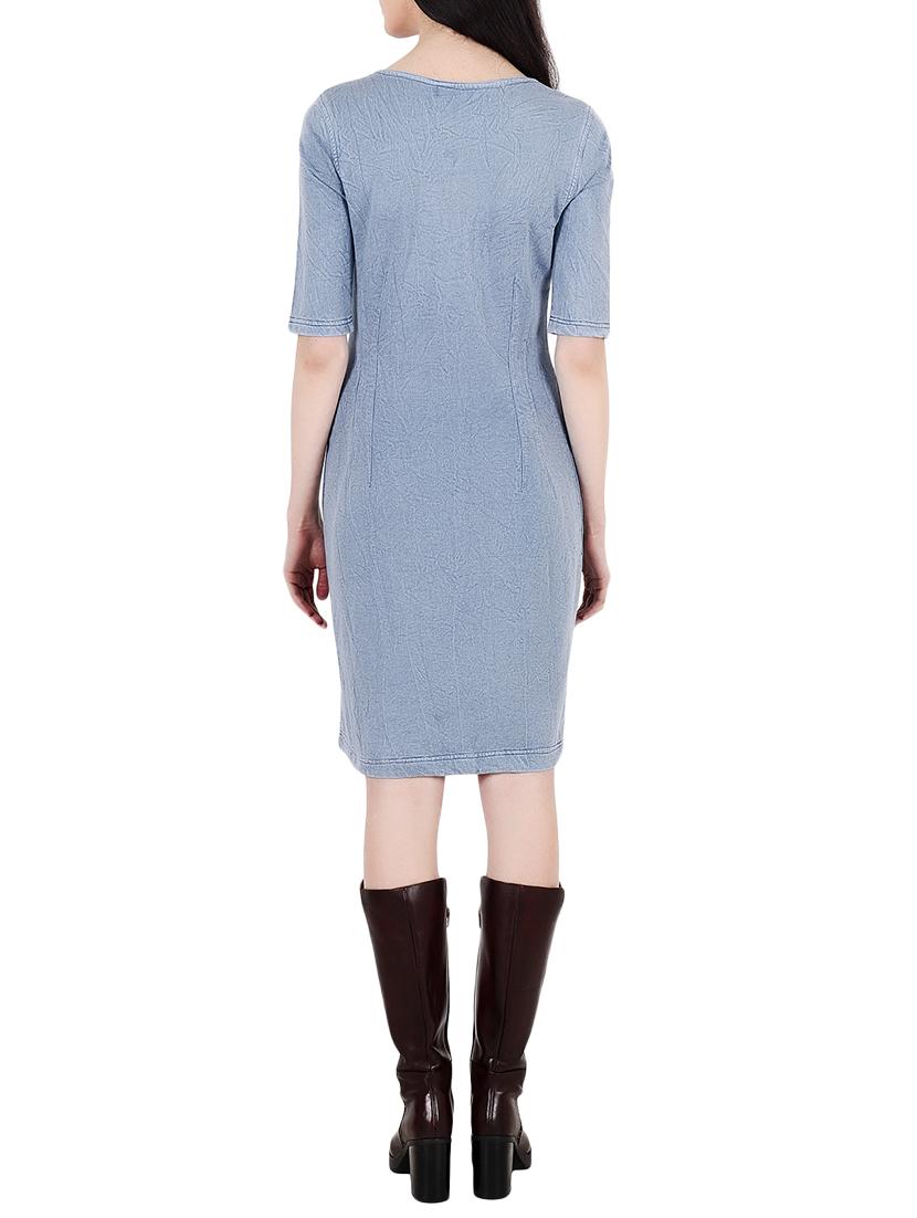 light blue jersey sheath dress - 14790594 - Zoom Image - 3
