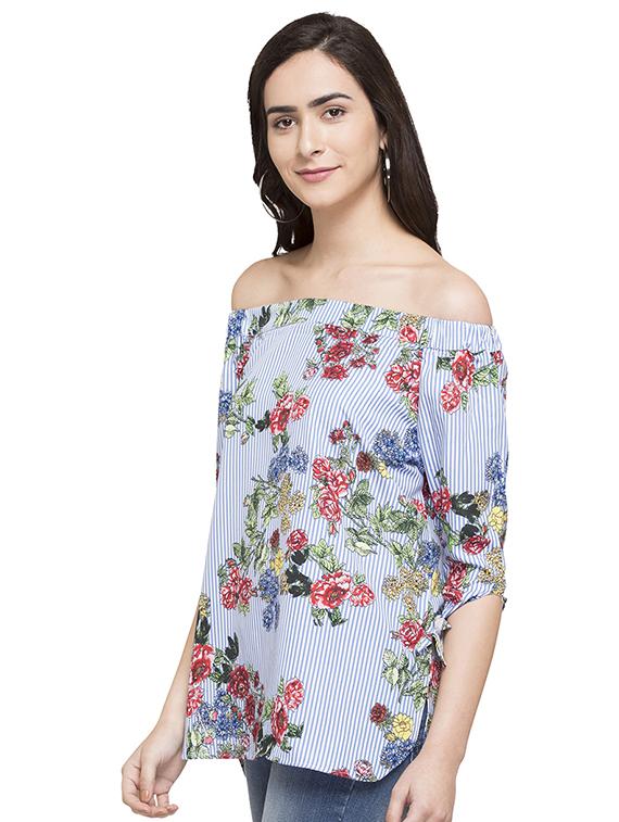 off shoulder floral top - 14791807 - Zoom Image - 3
