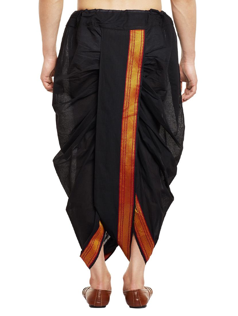 black cotton dhoti - 14794004 - Zoom Image - 3