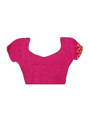pink woven saree with blouse - 14795233 - Standard Image - 3